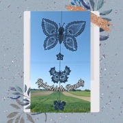 Szydełkowe motylki ozdoba dekoracja do okna zawieszka rękodzieło girlanda