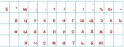 Czcionka rosyjska naklejki na klawiaturę. Komplet wodoodporny