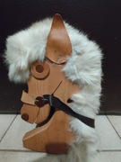 Głowa konia płaskorzeźba drewno skóra futro!