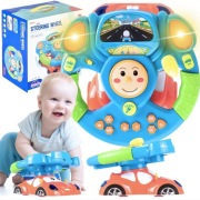 INTERAKTYWNA KIEROWNICA EDUKACYJNA DLA DZIECI SAMOCHÓD AUTO ŚWIATŁO DŹWIĘK