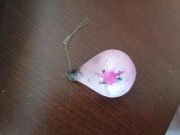 Bombka choinkowa szklana 5 cm na 6 cm PRL