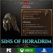 Diablo 4 IV Loyalty's Mantle Unikat Nowy Sezon 9 Sins Of Horadrim