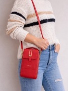 Czerwona torebka 2w1 na telefon portfel crossbody mini z okienkiem pojemna