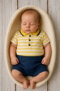62 George Polówka w paseczki żółta biała