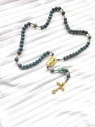 Różaniec agat zielony kamień naturalny klasyczny różaniec 