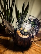 Drewniana lampka handmade 