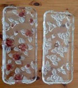 2TACKI DO CIASTA 34X15 CM - PROSTOKĄTNE TALERZE SZKLANE