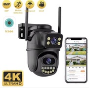 Podwójna Kamera Zewnętrzna WiFi 8MP Funkcja Śledzenia 270 Stopni