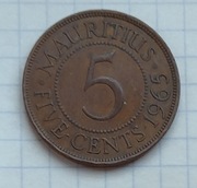 #810 Mauritius 5 centów 1965 rzadka!