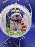 Bombka3d Z  ręcznie wykonanym Sznaucerem pieprz I sól 