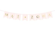 BANER ŚLUBNY GIRLANDA RUSTYKALNA MĄŻ ŻONA