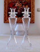 Świeczniki szklane wysokie  PRL vintage retro szkło świecznik