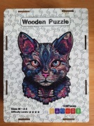 Puzzle drewniane kot prezent Dzień Kobiet