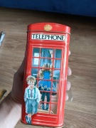 Metalowa skarbonka londyńska budka telefoniczna vintage 