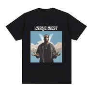 Czarna koszulka z krótkim rękawem z nadrukiem Kanye west rozmiar M