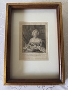 Antyczny Miedzioryt Portret Lucretia Wilhelmina van Merken 1792 Rycina