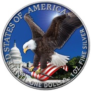 2023 USA AMERYKAŃSKI ORZEŁ - kolor - 1oz. Ag.999