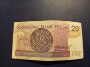 Banknot 20 zł ciekawy numer BS5633653