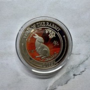 Moneta Niue 2 Dolary Elżbetia II Lunar Rok Królika 2011 r. kolorowana