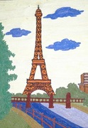 Obraz | Wieża Eiffla w barwach poranka | 28,5cm/39,0cm