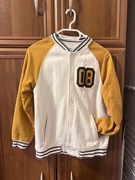 Bluza chłopięca a la baseballowa 146, napy, musztarda ecru, bomberka