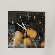 Zegar szklany ścienny Cichy Cytryny Kuchnia