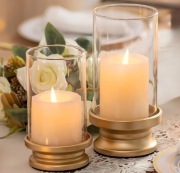 NUPTIO złote świeczniki hurricane zestaw 2 szt cylinder