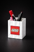 Organizer LEGO Pojemnik na długopisy 3D Biały | Stylowy kubek biurkowy |