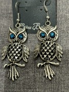 Kolczyki w kształcie Sowy z niebieskimi kryształkami