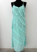 Szyfonowa sukienka midi Koktajlowa Falbanki