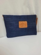 Niebieska kopertówka, torebka z naturalnych liści henequen, Meksyk