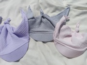 Wiązana chusta z daszkiem muślinowa czapka muślin