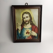 Obrazek z Jezusem Chrystusem ( kochające serce ) - lata 50/60