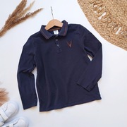 Koszulka polo 134 bawełniana granatowa elegancka wygodna z kołnierzykiem za