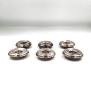 Zestaw 6 elementów platerowanych części świecznika vintage PRL mosiądz 60s