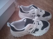 Buty damskie biało-czarne obuwie sportowe sneakersy r.39