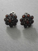 Koral srebro klipsy stare proba 800