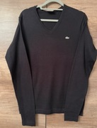 Lacoste sweter męski czarny rozmiar 3 (S) bawełna i kaszmir