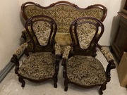 Komplet mebli simmler - kanapa,2 fotele, 7 krzeseł