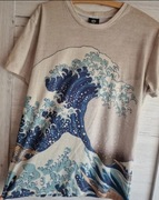 Koszulka t-shirt z nadrukiem wielkiej fali w Kanagawie, M