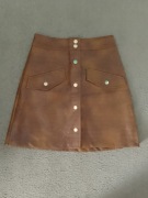 Zara Brązowa skóropodobna spódnica rozm.XS