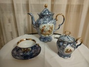 Porcelanowy Serwis Herbaciano-Kawowy, Wałbrzych, dla 6 osób