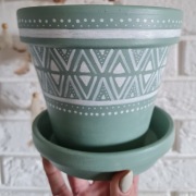 Doniczka terakota ręcznie malowana