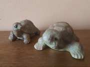 Piękne figurki kolekcjonerskie 2szt. ŻÓŁW. Pamiątka z Madagaskaru XXw.