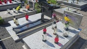 Górna płyta pomnika – szary granit + druga płyta granitowa z napisem