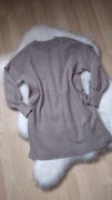 Sweter tunika beżowy ZARA S
