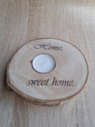 Świecznik drewniany na podgrzewacze. Home sweet home 