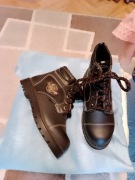 Buty czarne chłopięce skóropodobne zimowe sznurowane rozmiar 33