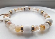 Bransoletka Agat Cytryn Hematyt rękodzieło 