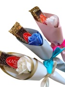 Bukiet ze słodyczy i róż mydlanych podziękowanie Zakończenie roku szkolnego